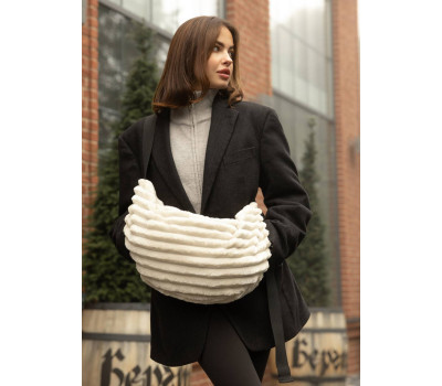 Жіноча сумка Sambag HOBO Bag-glove тканева молочна