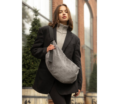 Жіноча сумка Sambag HOBO Bag-glove тканева графітова