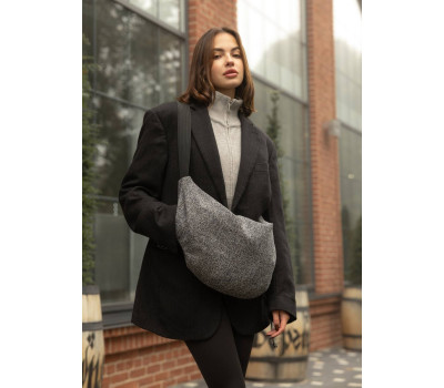 Жіноча сумка Sambag HOBO Bag-glove тканева сіра