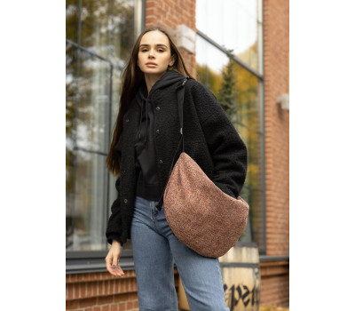 Жіноча сумка Sambag HOBO Bag-glove тканева теракотова