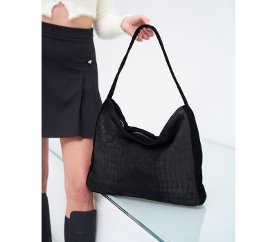 Жіноча сумка «Кроко» чорна WeLassie