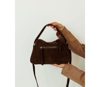 Жіноча шкіряна сумка «Фрея» шоколадна WeLassie