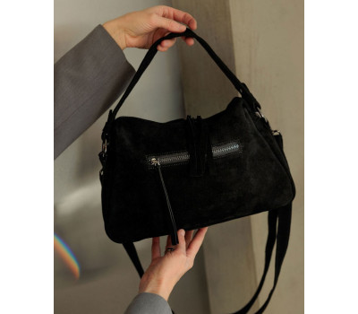 Жіноча шкіряна сумка «Фрея» чорна WeLassie