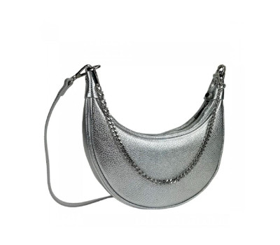 Жіноча срібляста сумка напівкруглої форми Firenze Italy F-IT-98103S-S