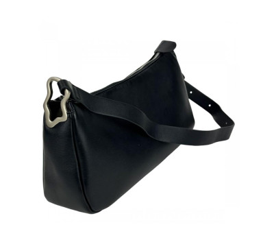 Жіноча сумка на плече чорна шкіряна UnaBorsetta NW11-6883A
