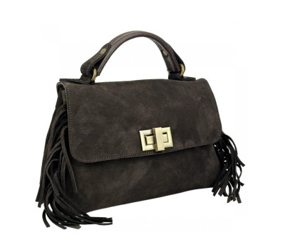 Замшеве кросбоді з бахромою Firenze Italy F-IT-7858DB