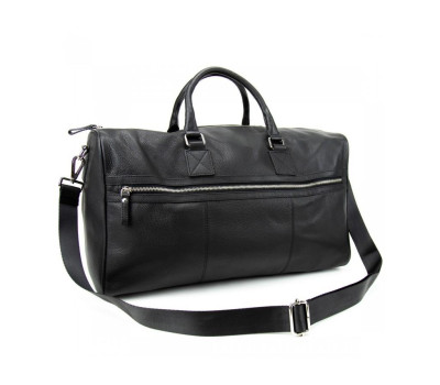 Містка шкіряна дорожня сумка чорного кольору Tavinchi S-TV-2703A