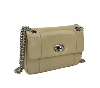 Кроссбоди женское кожаное бежевое UnaBorsetta NW11-6911B