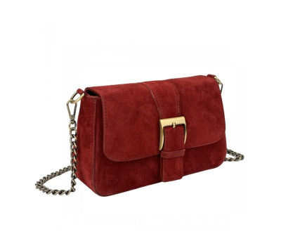 Кросбоді замшеве бордове з ланцюжком Firenze Italy F-IT-012BO