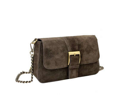 Кросбоді замшеве сіре з ланцюжком Firenze Italy F-IT-012DG