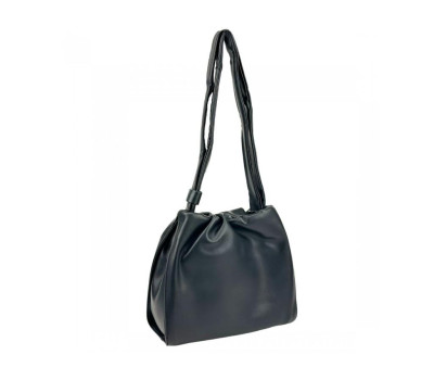 М'яка шкіряна сумка жіноча чорна UnaBorsetta NW11-6737A
