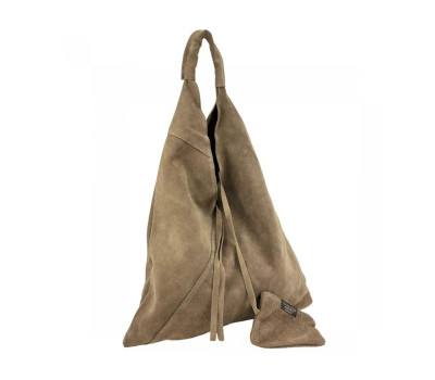 Сумка-шопер коричнева замшева велика Firenze Italy F-IT-7625C-D