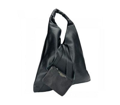 Сумка-шопер чорна велика Firenze Italy F-IT-7625A