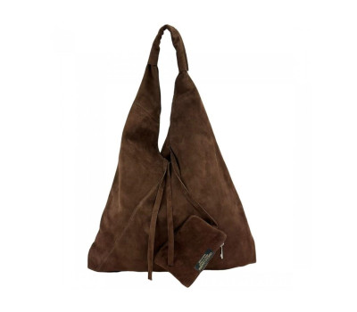 Сумка-шопер чорна шоколадного кольору  велика Firenze Italy F-IT-7625DB-D