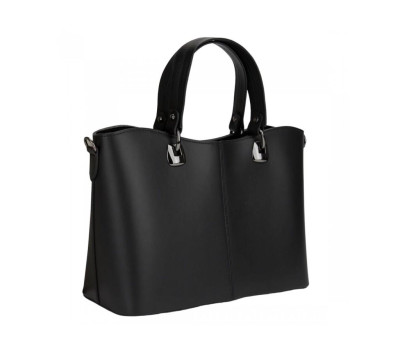 Чорна шкіряна сумка середніх розмірів Firenze Italy F-IT-7627A