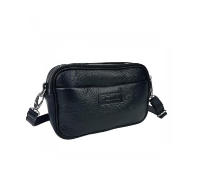 Кросбоді шкіряне чорне Tavinchi CH-026A-FL