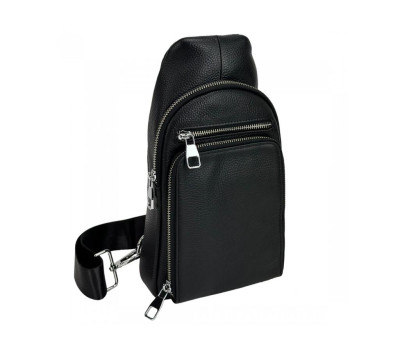 Чоловічий шкіряний чорний слінг Tiding Bag A25F-250117A