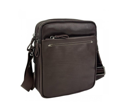 Месенджер шкіряний коричневий Tiding Bag 8713C