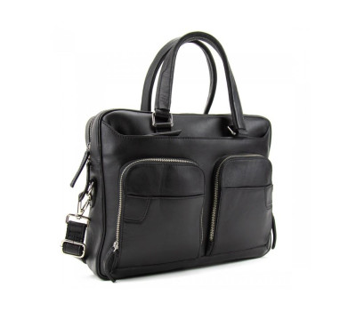 Сумка для документів чорна шкіряна Tavinchi AJ-TV-111A
