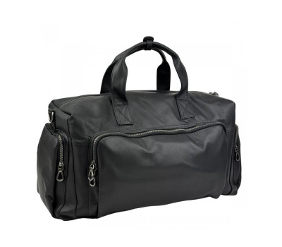 Дорожная сумка шкіряна чорна Tiding Bag 2081A