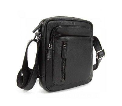 Шкіряна сумка через плече в чорному кольорі Tavinchi R-10955A
