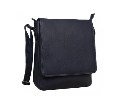Шкіряна сумка через плече в чорному кольорі Tavinchi R-3161A