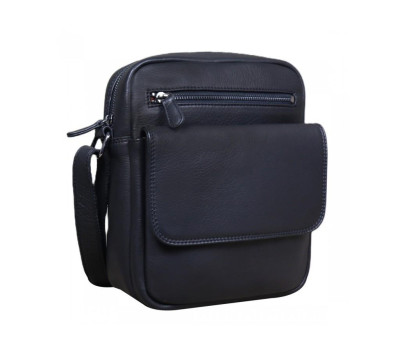 Шкіряна сумка через плече в чорному кольорі Tavinchi R-3375A