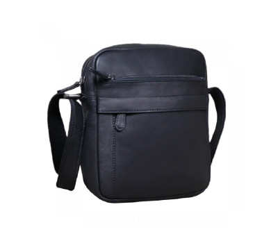 Шкіряна сумка через плече в чорному кольорі Tavinchi R-9885A