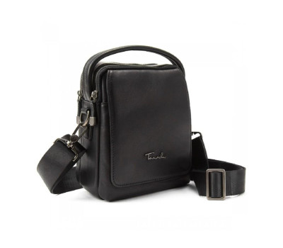 Шкіряна сумка через плече в чорному кольорі Tavinchi TV-SM8-009A