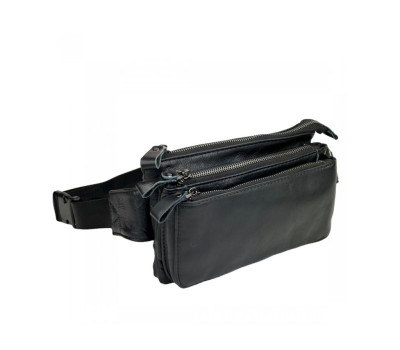 Бананка на декілька відділень в гладкій шкірі TDING BAG 6800A