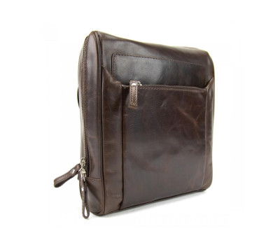 Коричневий чоловічий шкіряний месенджер у гладкій шкірі Tavinchi S-TV-4143C