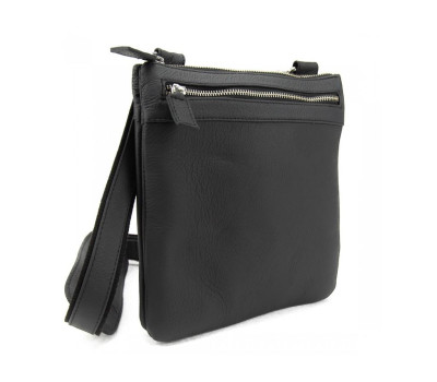 Тонкий месенджер чорний шкіряний Tavinchi AJ-TV-102A
