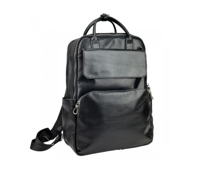 Чоловічий шкіряний рюкзак чорний Tiding Bag 8046A