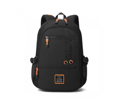 Великий текстильний чорний рюкзак Confident AT08-5607A