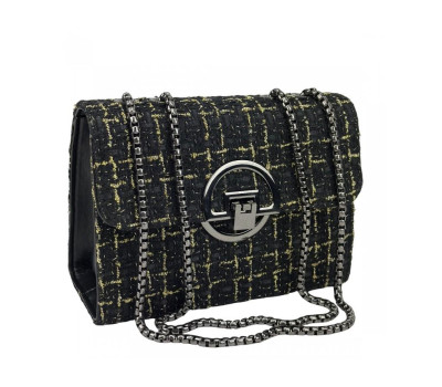 Маленькая твидовая сумочка на цепочке Lilly P2-1520A