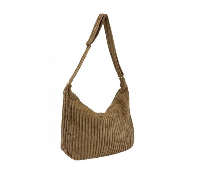 Вельветовая женская сумка бежевая Lilly P4-8298B