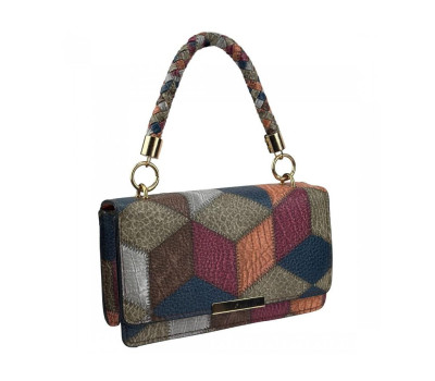 Кросбоді з еко-шкіри з геометричним малюнком Lilly P2-15119230BL