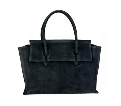 Замшева сумка середніх розмірів колір чорний Firenze Italy F-IT-76125A