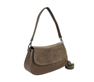Замшевая небольшая женская сумка тауп Firenze Italy F-IT-0555T