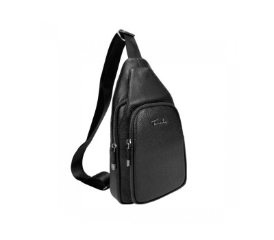 Чоловічий шкіряний чорний слінг на плече Tavinchi TV-SM8-681A-1