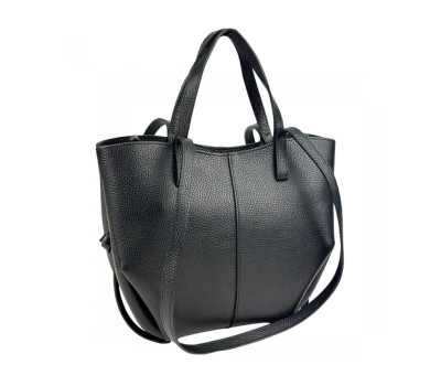 Черная кожаная женская сумка средних размеров Firenze Italy F-IT-7666A