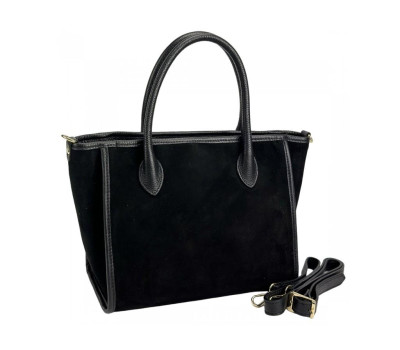 Шоппер чорний замшевий Firenze Italy F-IT-7685A