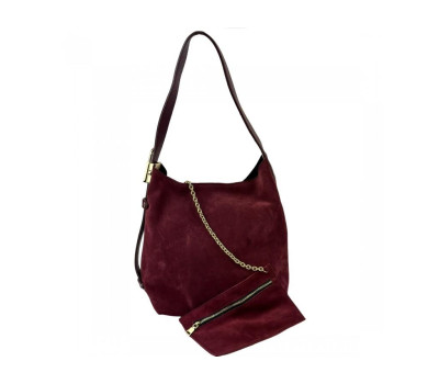 Жіноча замшева сумка бордова Firenze Italy F-IT-3010BO