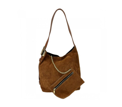 Жіноча замшева сумка коричнева Firenze Italy F-IT-3010C