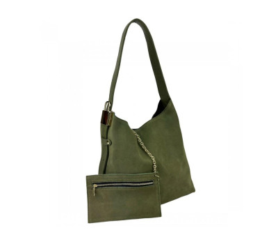 Жіноча замшева сумка оливкова Firenze Italy F-IT-3010GR