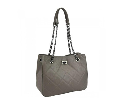 Классическая женская кожаная серая сумка на цепочке Firenze Italy F-IT-7600DG