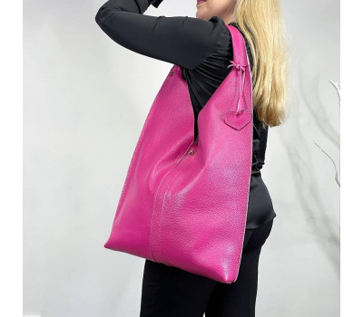 Сумка жіноча "Лінда" натуральна шкіра, фуксія флотар