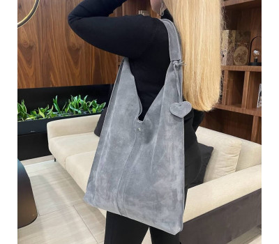 Сумка жіноча "Лінда" натуральна шкіра, сірий замша