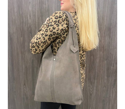 Сумка жіноча "Лінда" натуральна шкіра, капучіно замша