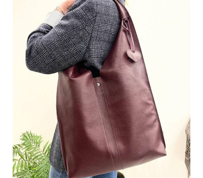 Сумка жіноча "Лінда" натуральна шкіра, бургунді  флотар